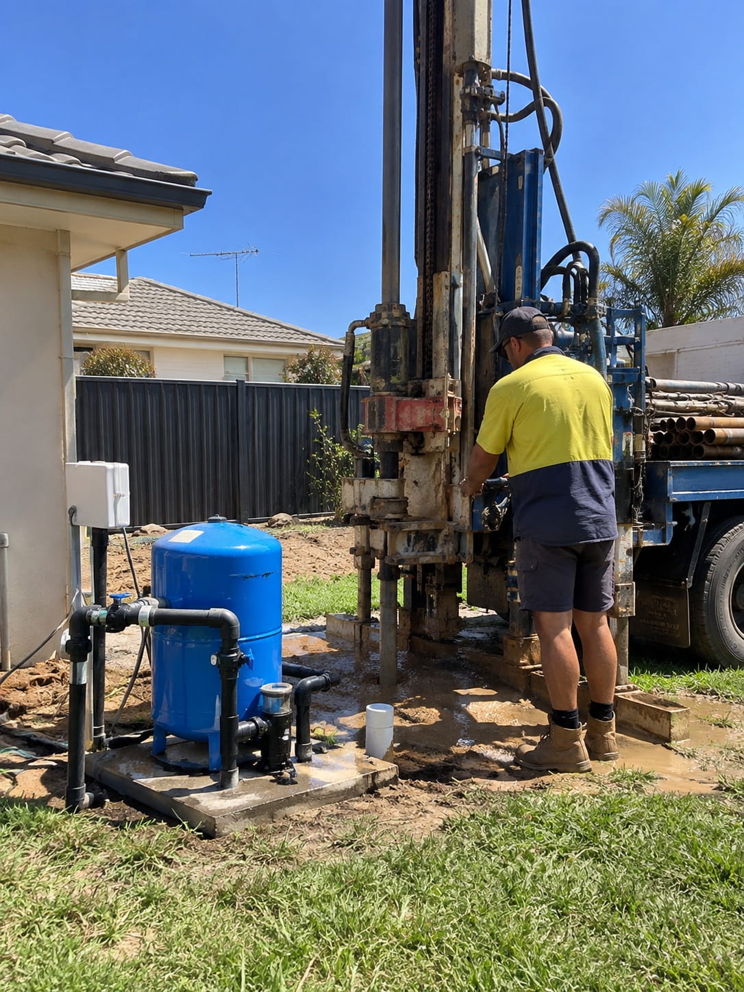 Bore connected to a reticulation system in Perth