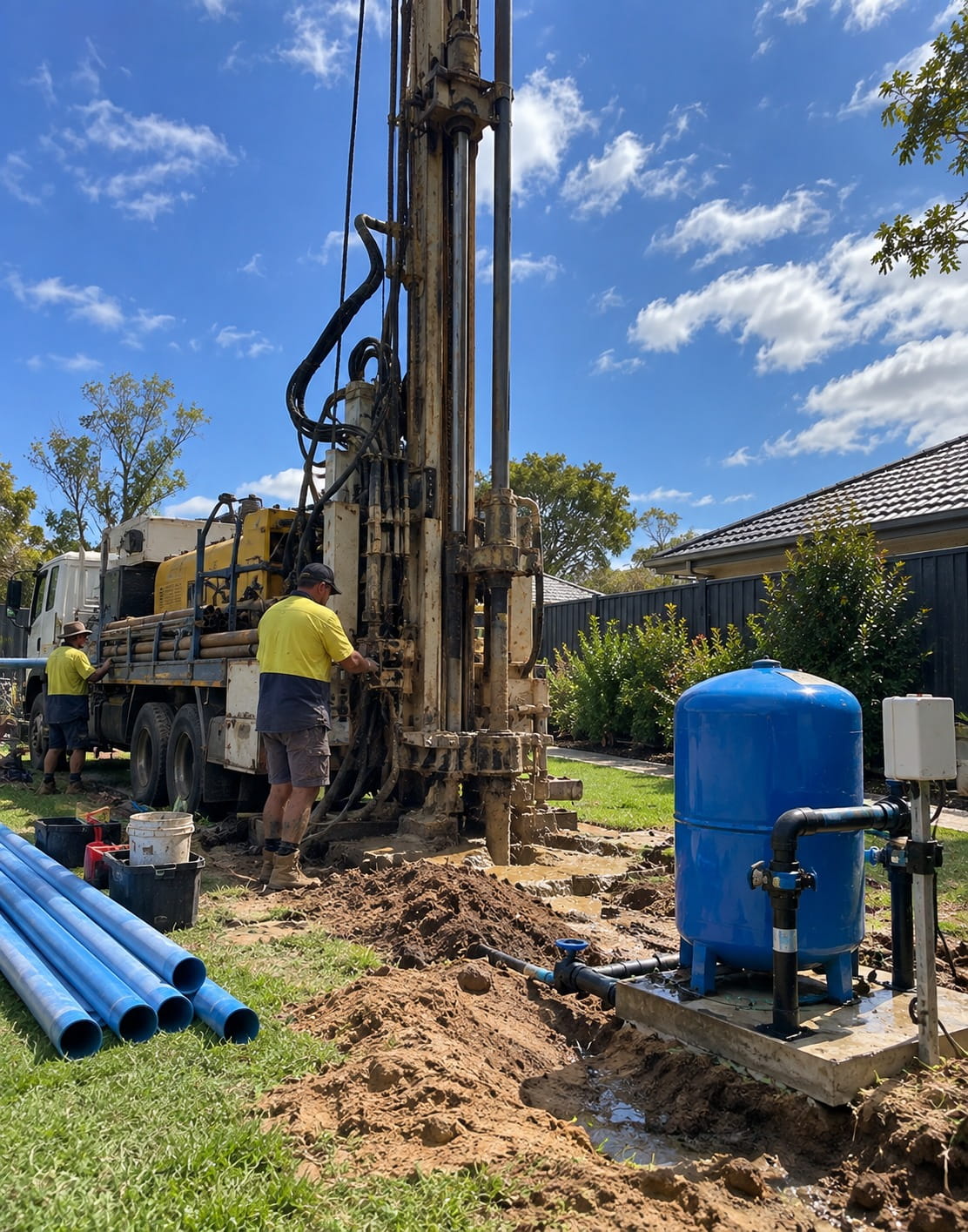 Bore connected to a reticulation system in Perth