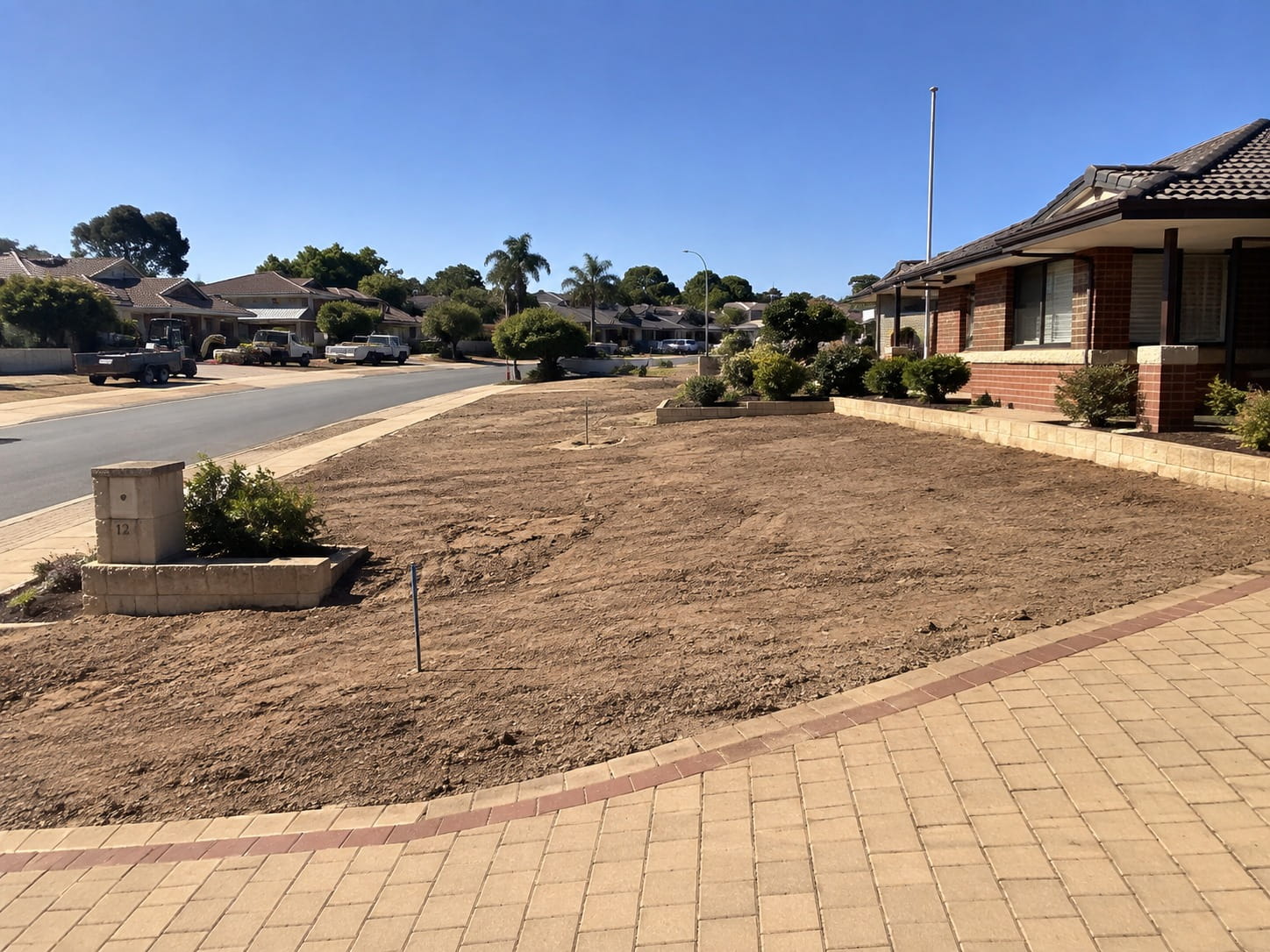 Old lawn being removed from a Perth backyard