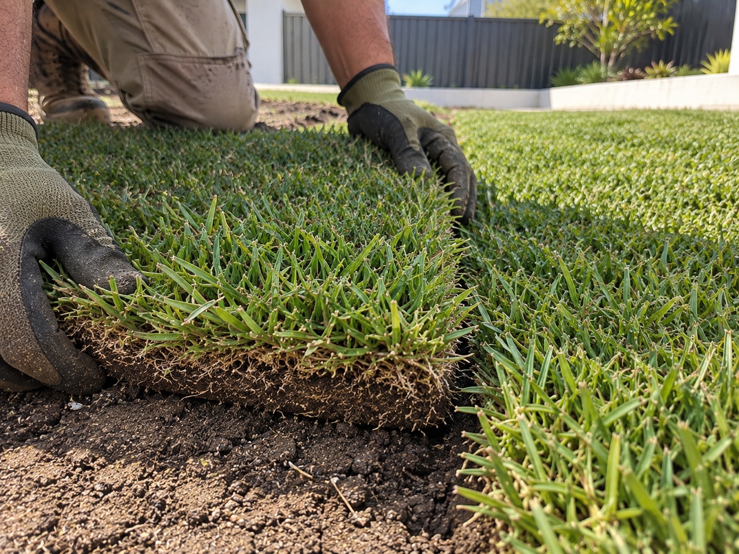 Commercial lawn installation in Perth