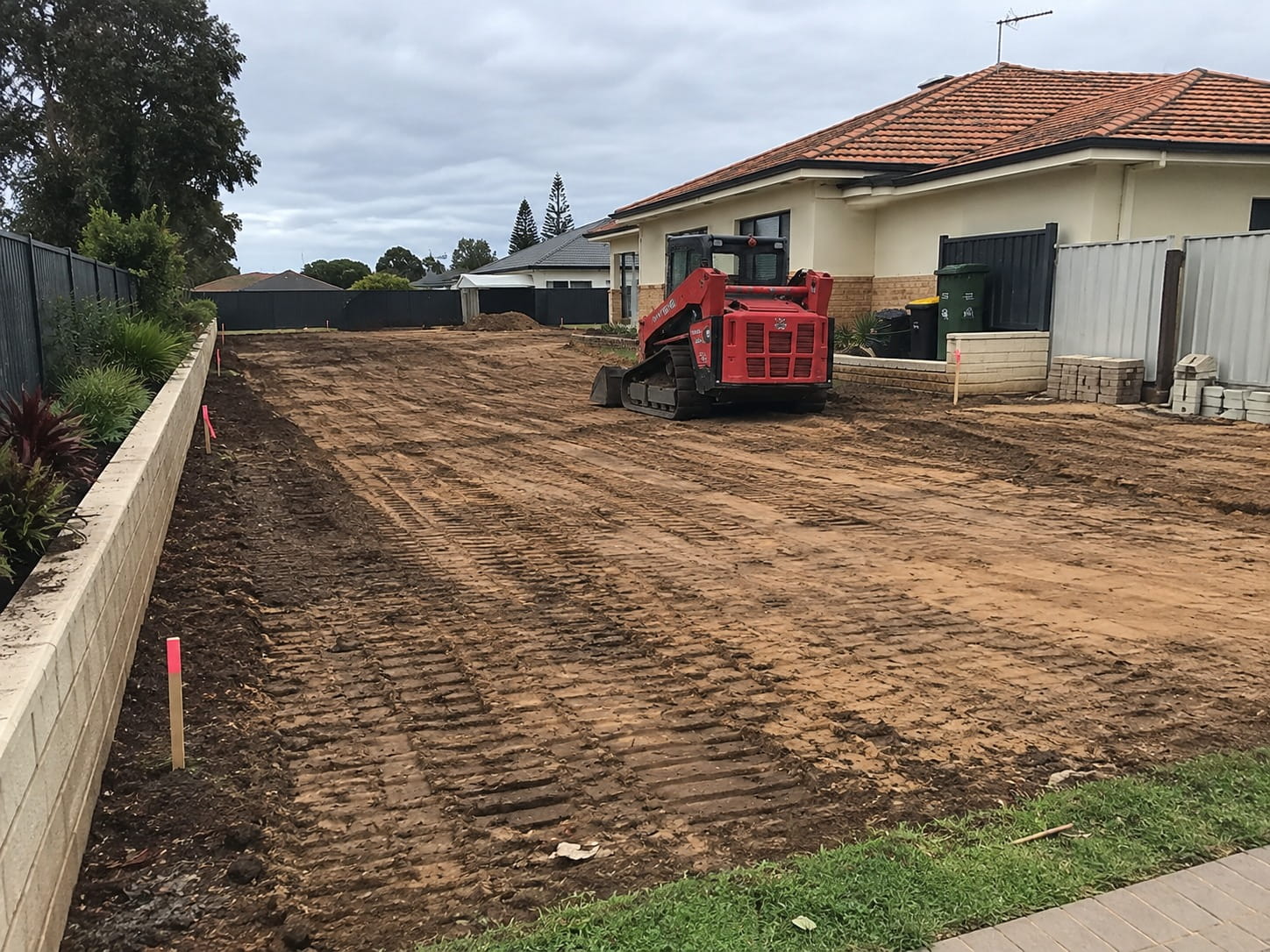 Old lawn being removed from a Perth backyard